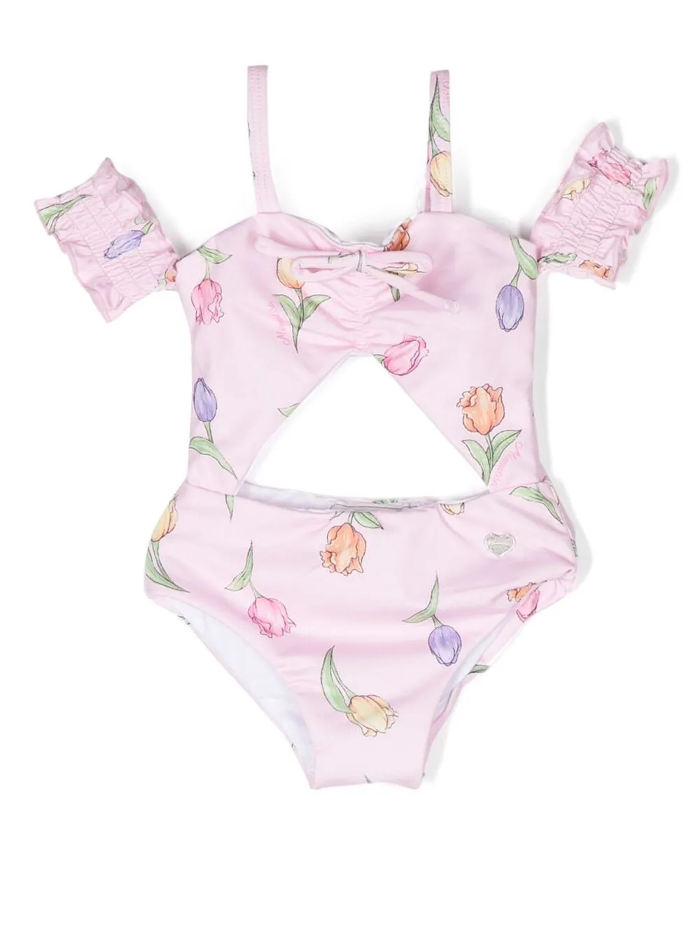 

Monnalisa floral-print cut-out swimsuit - Pink