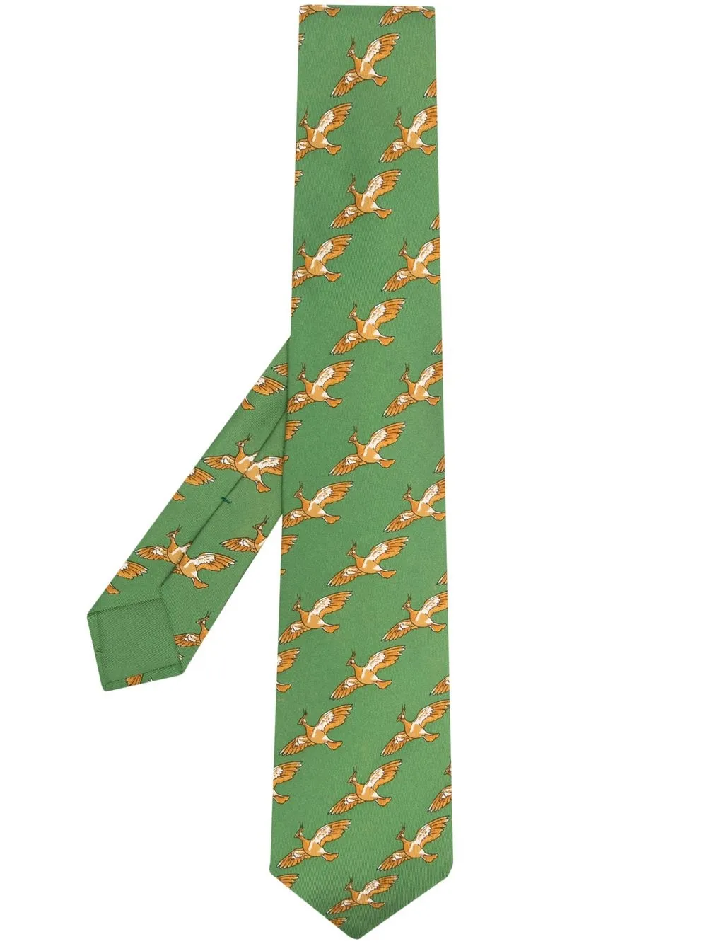 

Hermès corbata de seda con estampado gráfico 2000 pre-owned - Verde