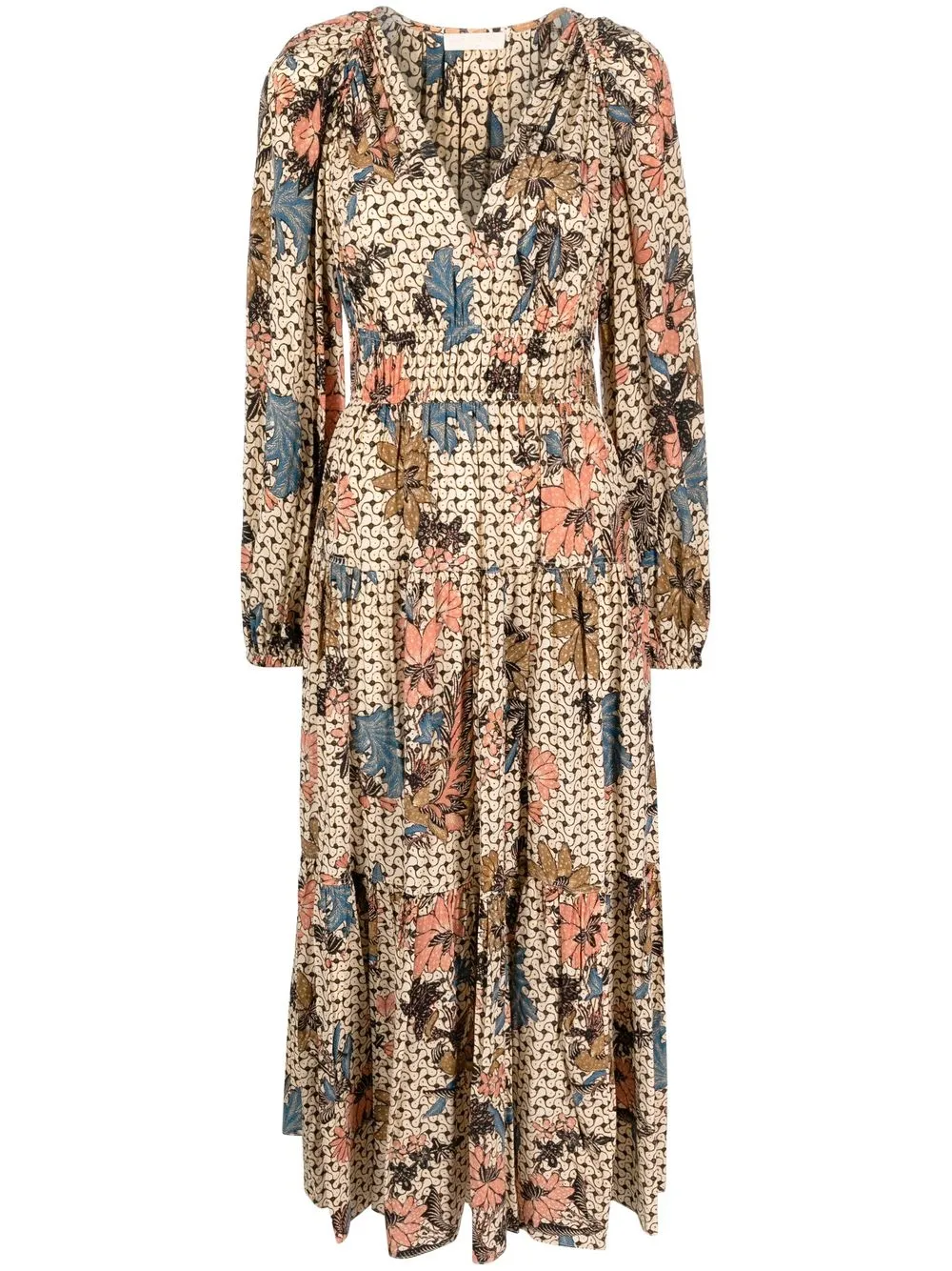 

Ulla Johnson Jasmine graphic-print midi dress - Neutrals