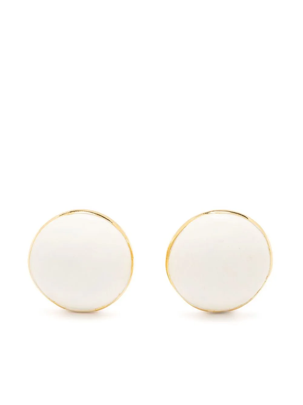 

Valentino Garavani Pre-Owned 1990s enamel clip-on earrings - White