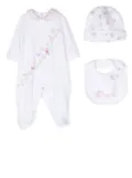 Monnalisa butterfly-print babygrow set - White