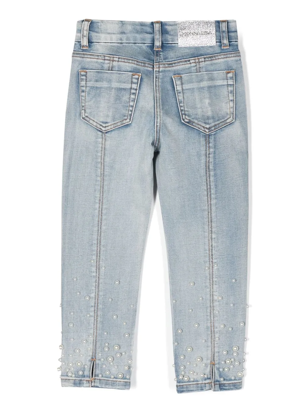 Image 2 of Monnalisa exposed-seam detail jeans