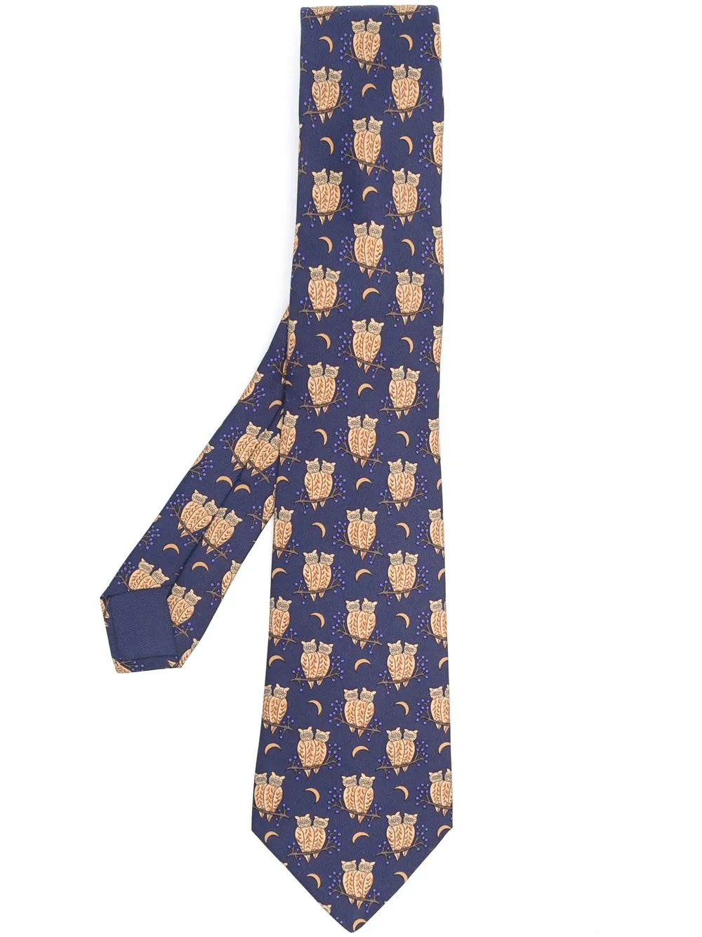 

Hermès corbata con búhos estampados 2000 pre-owned - Azul