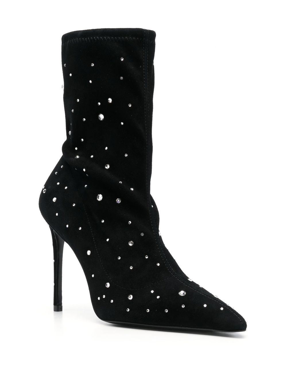 Shop Stuart Weitzman 115mm Crystal-embellished Ankle Boots In Black