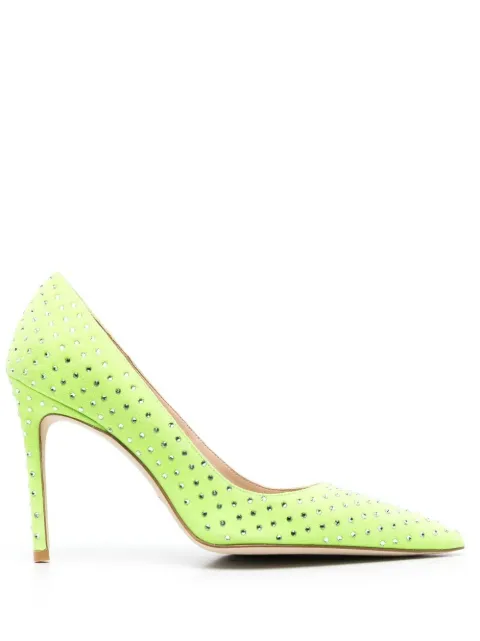 Stuart Weitzman zapatillas con puntera en punta y detalles de cristal