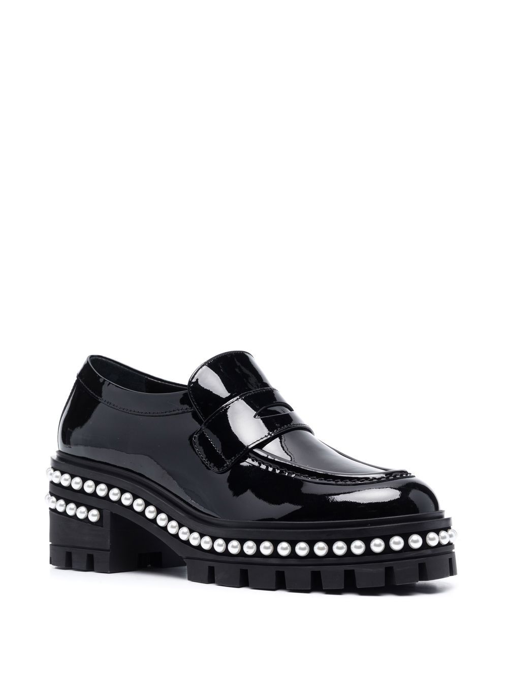 Stuart Weitzman Loafers met imitatieparel - Zwart