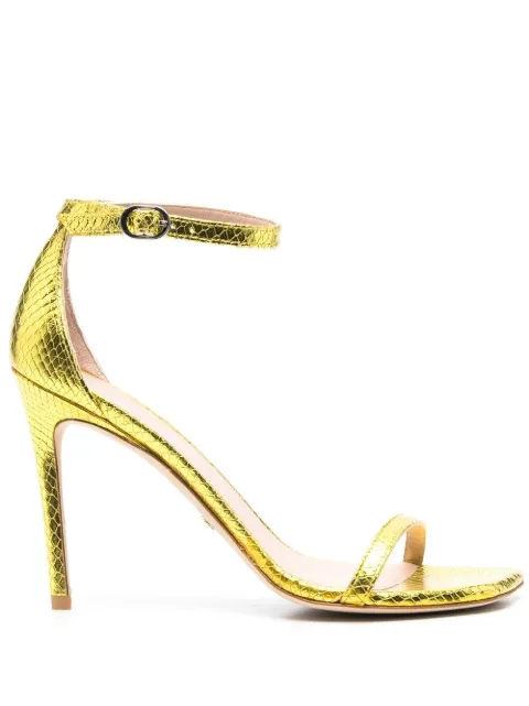 Stuart Weitzman 105mm snakeskin leather sandals 