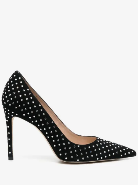 Stuart Weitzman crystal-embellished 100mm pumps