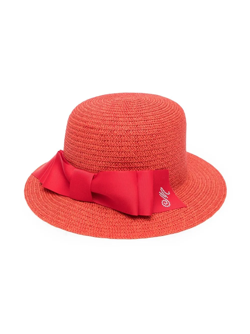 

Monnalisa bow-detail woven hat - Red