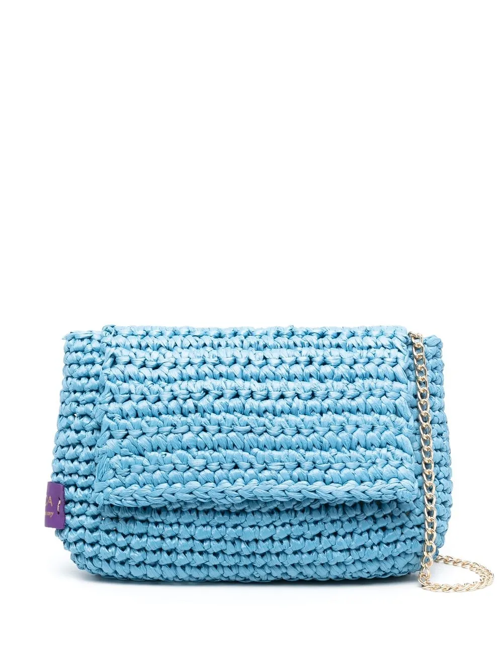 straw logo-patch shoulder bag