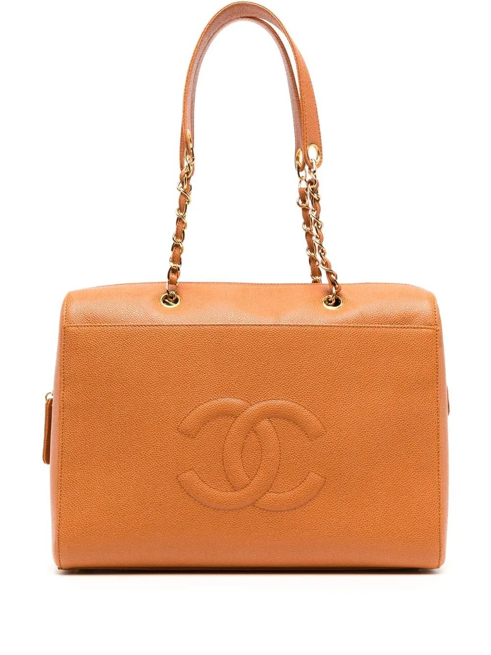 

CHANEL Pre-Owned 1998 Jumbo CC stitch tote - Orange