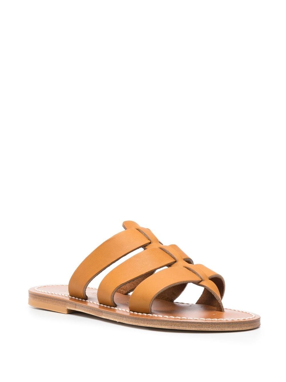 Shop Kjacques Dolan Flat Sandals In Brown