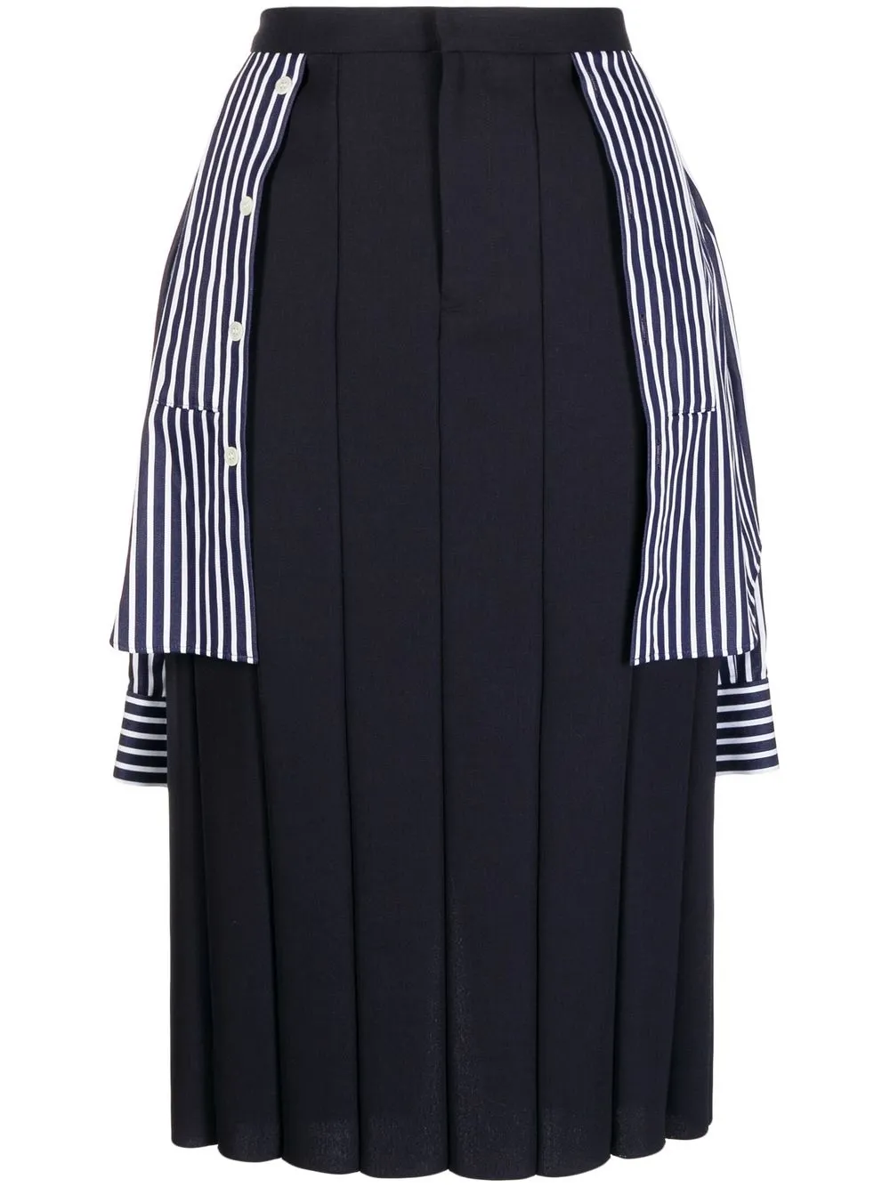 

Undercover inverted-pleat design skirt - Blue