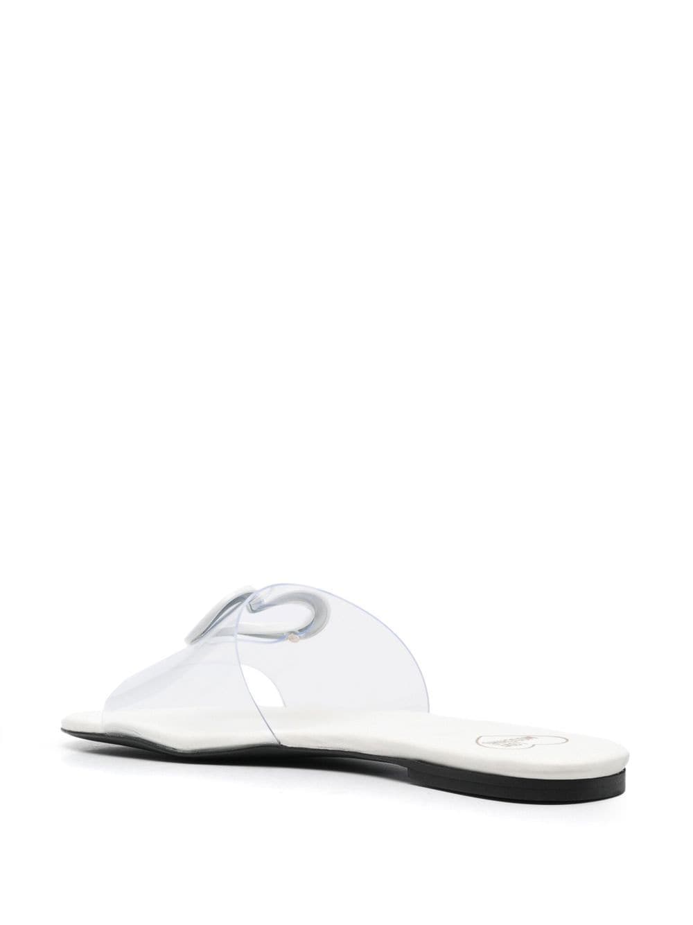 Shop Love Moschino Heart-logo 15mm Sandals In White