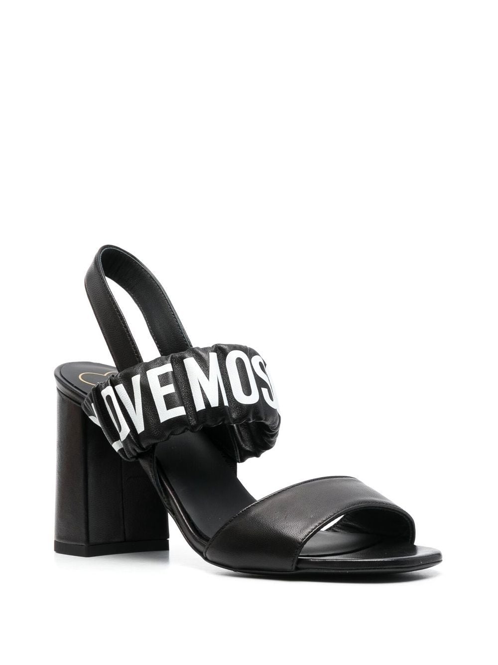 Love Moschino Slingback sandalen met logoprint - Zwart
