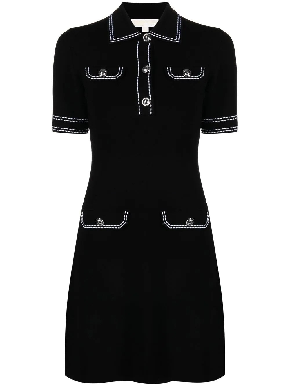 

Michael Michael Kors short-sleeve contrasting-stitch dress - Black