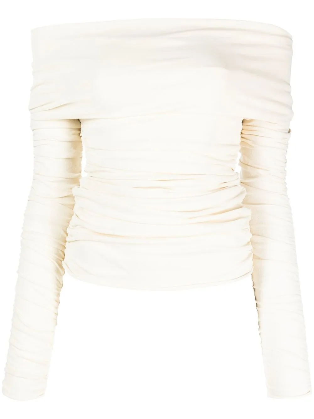 

KHAITE ruched off-shoulder top - Neutrals