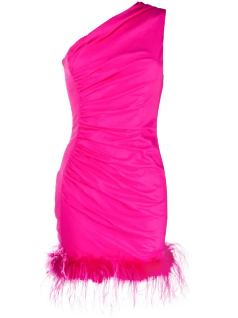 Giuseppe Di Morabito feather-trim ruched minidress