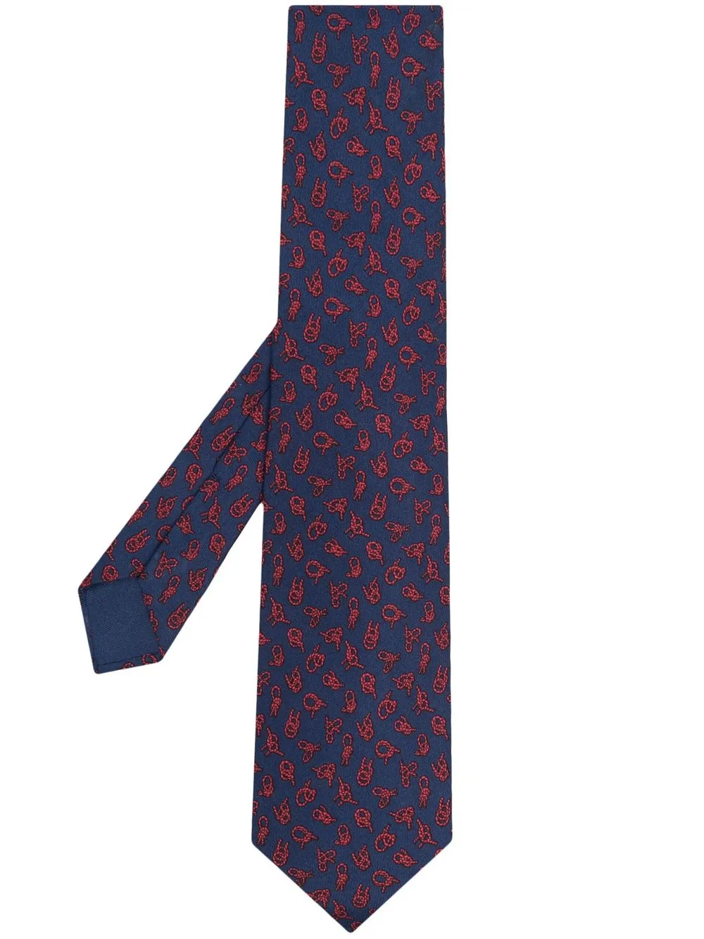 

Hermès 2000s pre-owned knot-print silk tie - Blue