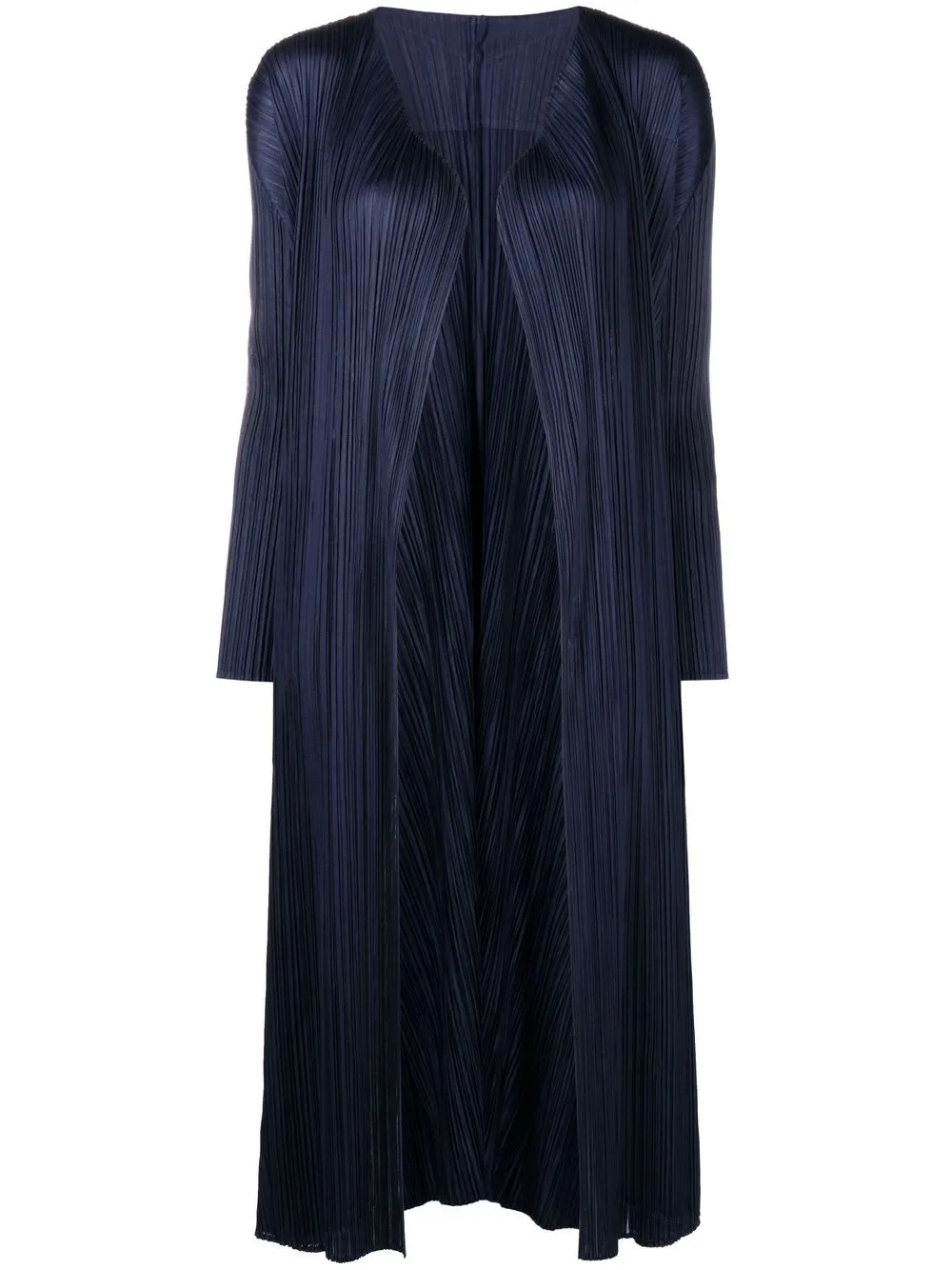 

Pleats Please Issey Miyake open-front pleated coat - Blue