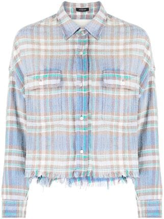 R13 plaid print Cropped Shirt Farfetch