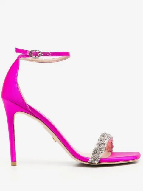 Stuart Weitzman 107mm crystal-embellished strap sandals