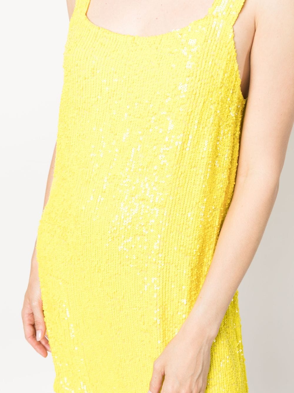 Shop P.a.r.o.s.h Sequin-embellished Shift Dress In Yellow