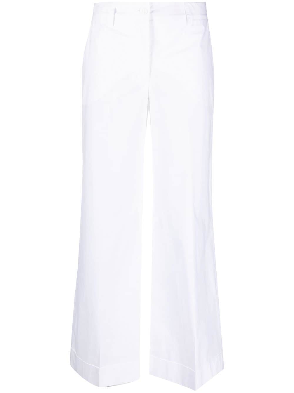 Shop P.a.r.o.s.h High-waisted Wide-leg Trousers In White