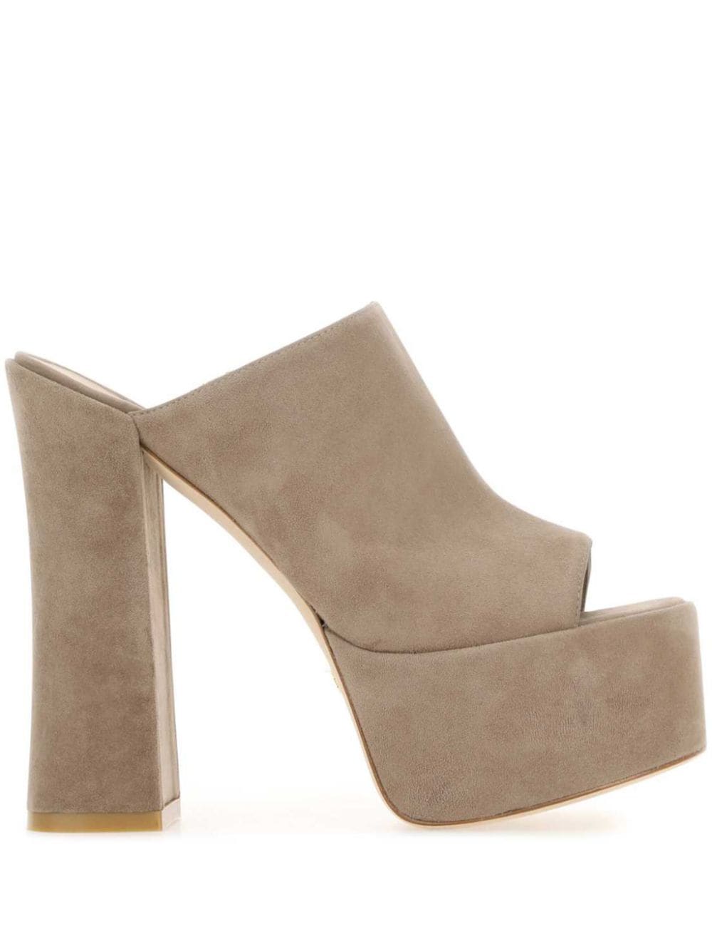 Shop Stuart Weitzman 145mm Skyhigh Mules In Nude