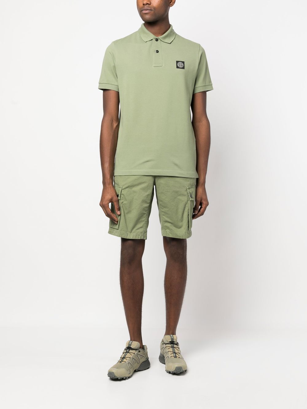 Stone Island Shorts met Compass-logopatch - Groen