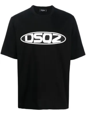 DSQUARED2 logo-appliqqué Cotton T-shirt | Black | FARFETCH