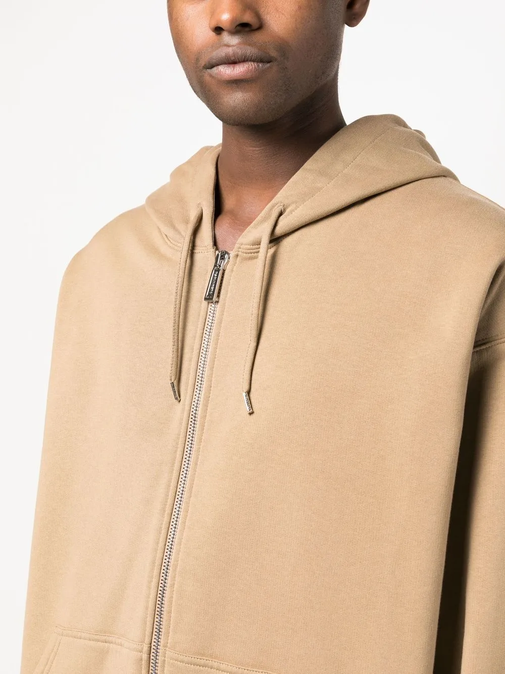 Dsquared2 Drawstring-hooded Zipped Jacket In Neutrals