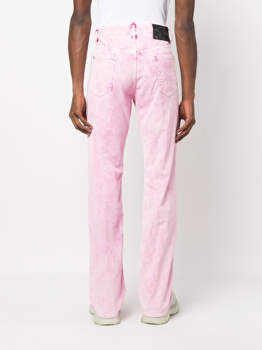 Shop Dsquared2 Tie-dye Print Straight Trousers In Pink