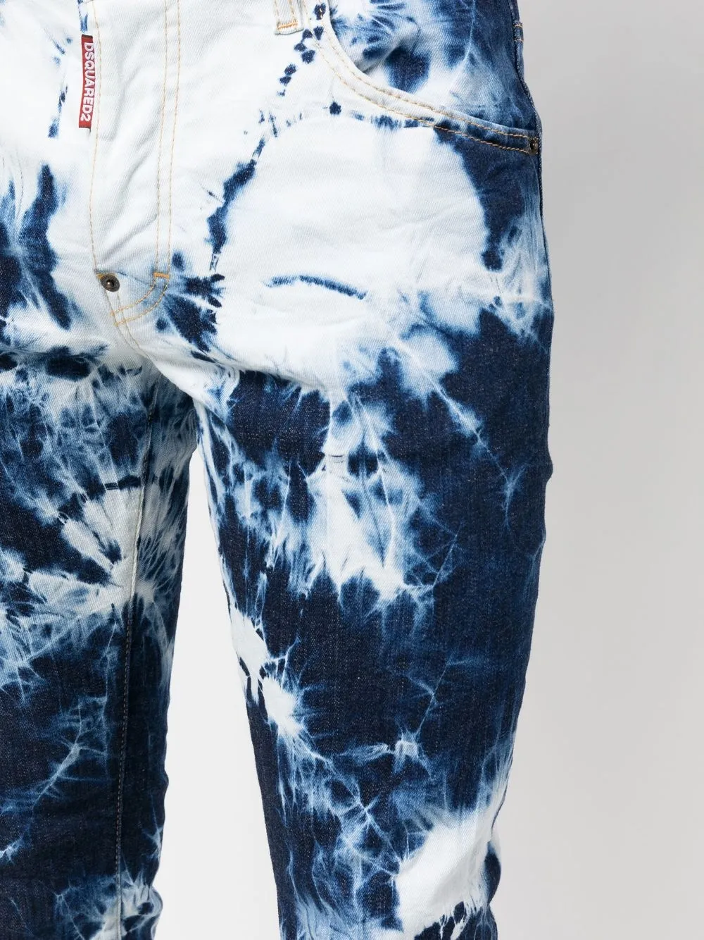 Shop Dsquared2 Tie-dye Print Straight Trousers In Blue