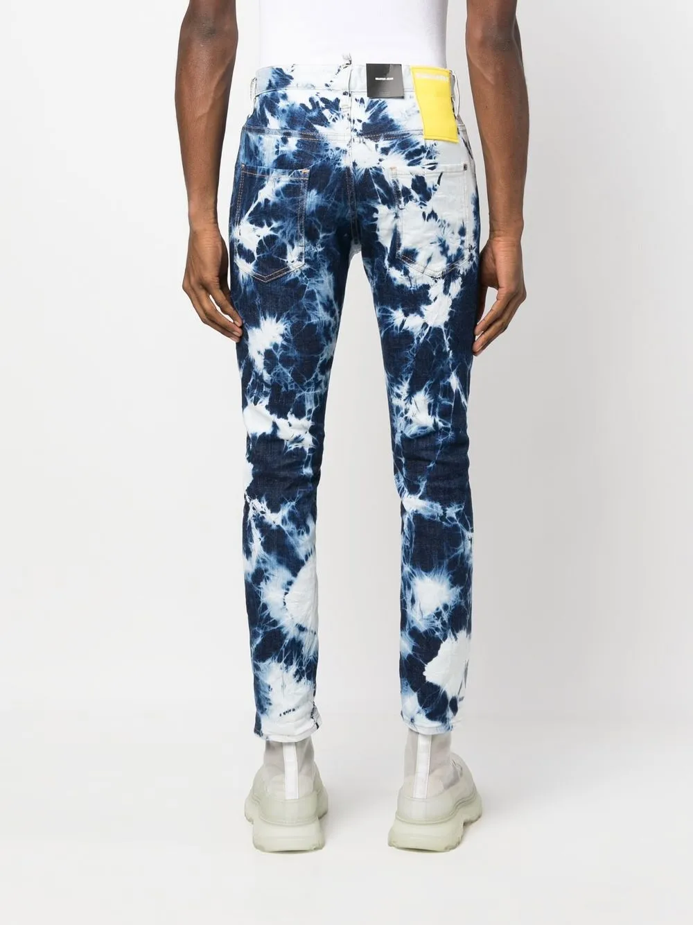 Shop Dsquared2 Tie-dye Print Straight Trousers In Blue