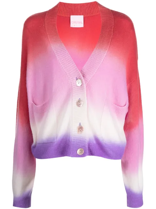 Cardigan boutonné à effet dégradé - CRUSH CASHMERE - Modalova