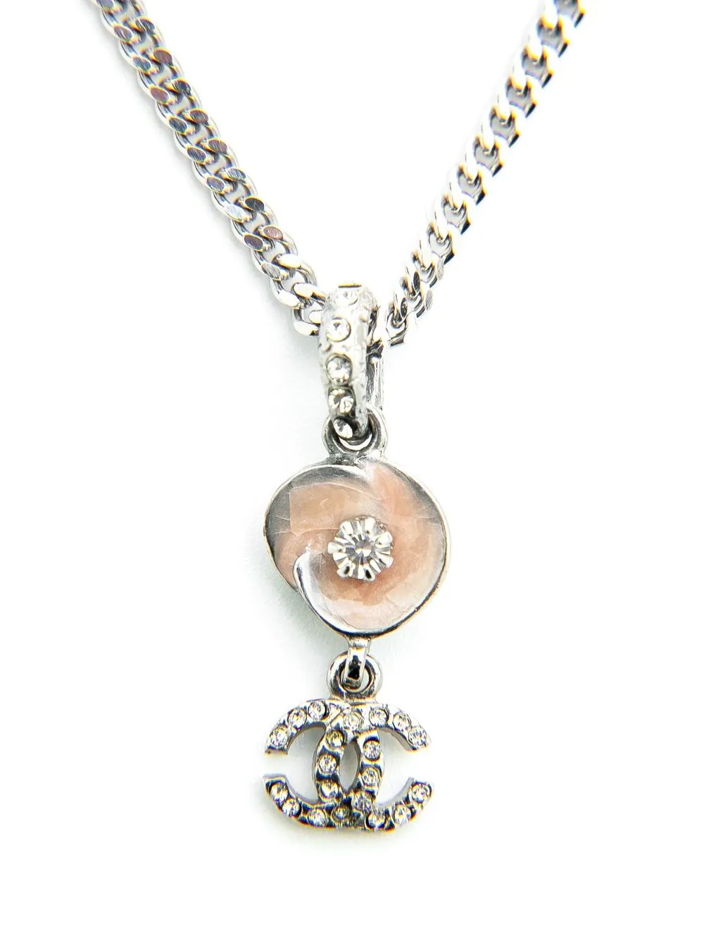 

Chanel Pre-Owned 2004-2005 CC Camélia pendant necklace - Silver