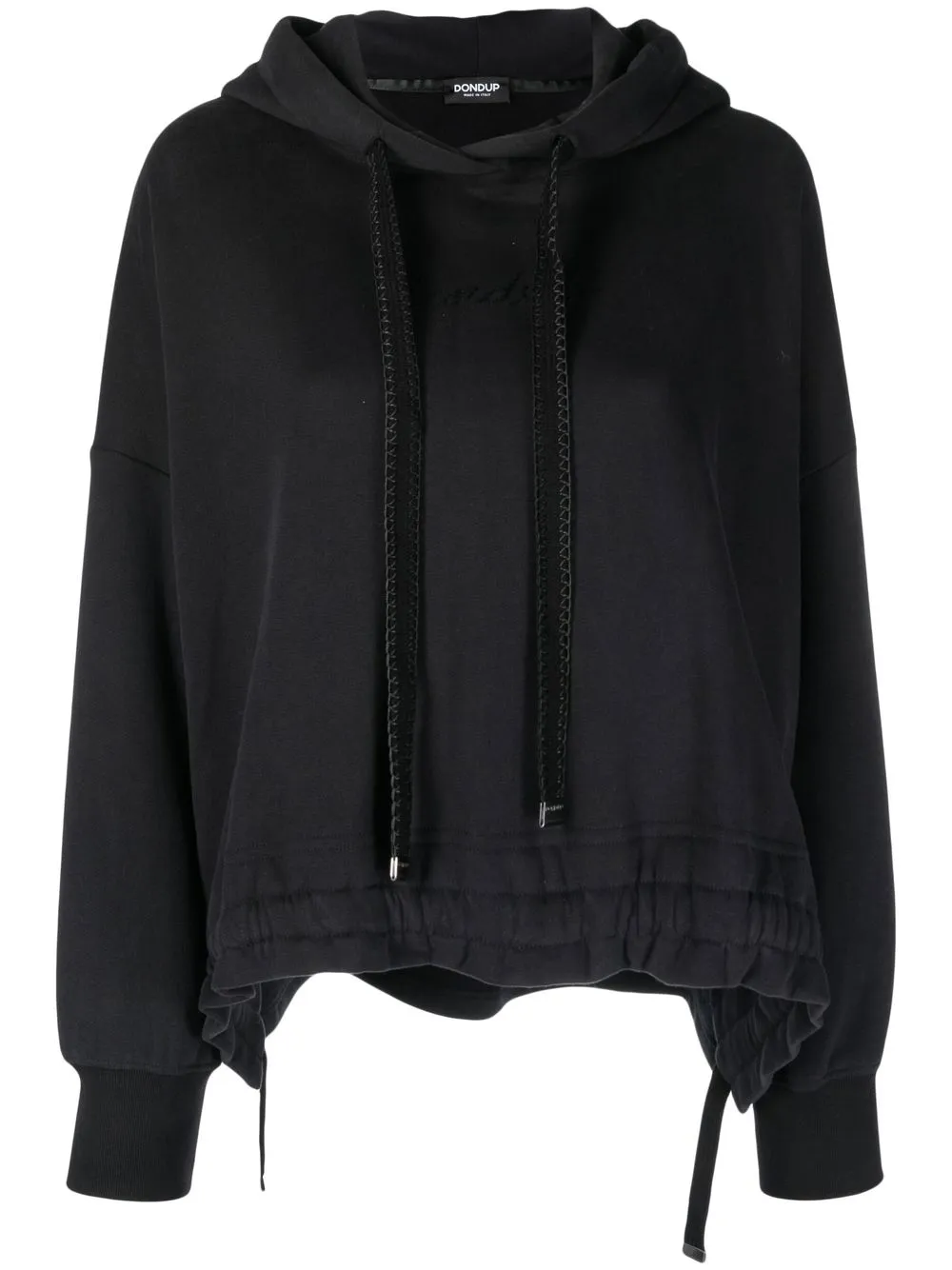 

DONDUP logo-embroidered cotton hoodie - Black