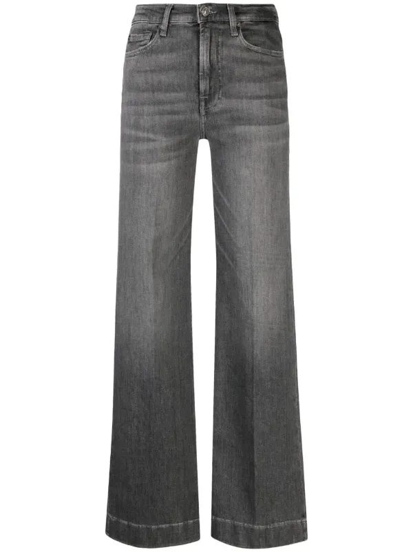 7 For All Mankind Modern Dojo Flared Jeans | Grey | FARFETCH SG