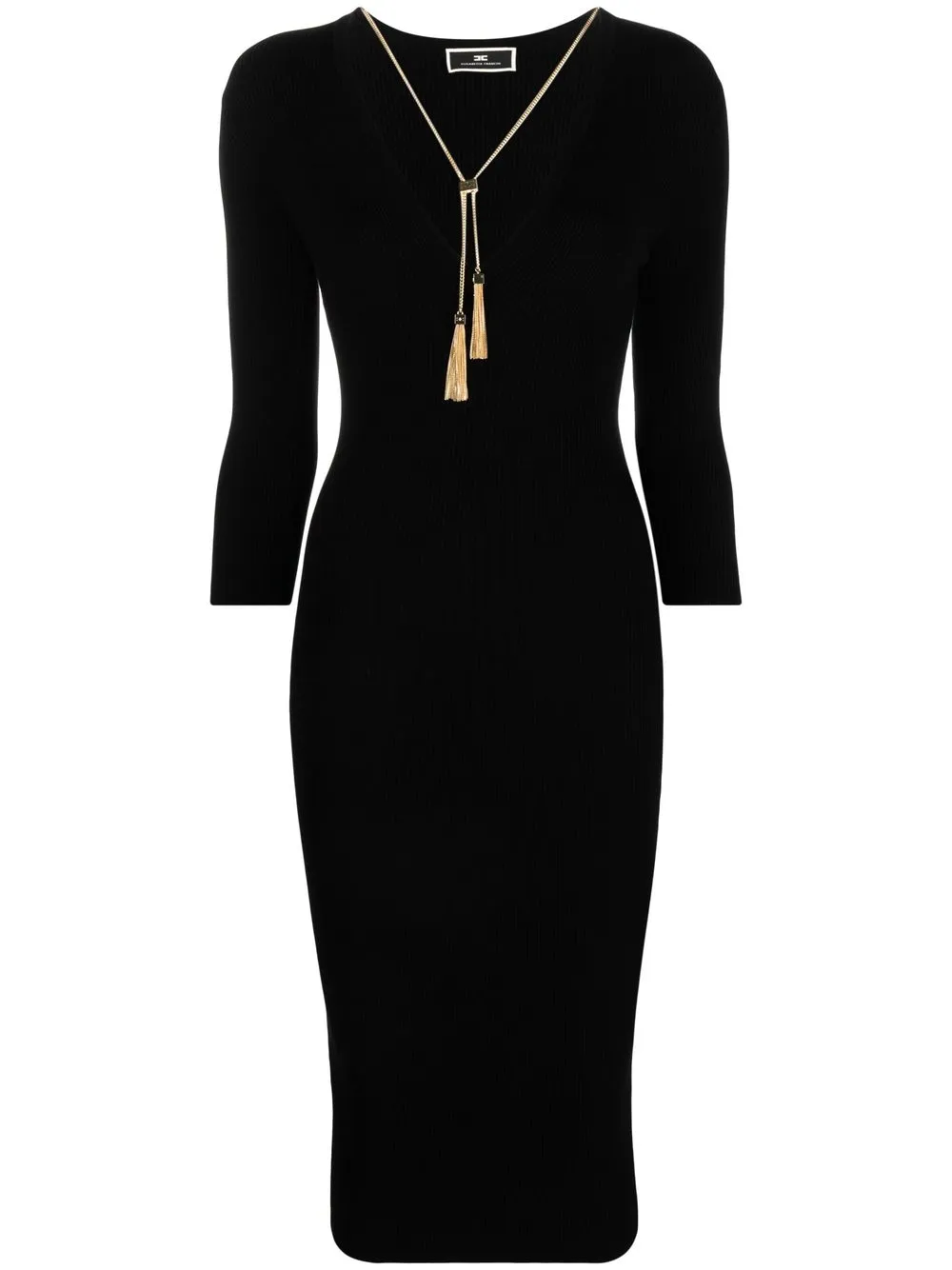 

Elisabetta Franchi ribbed V-neck dress - Black