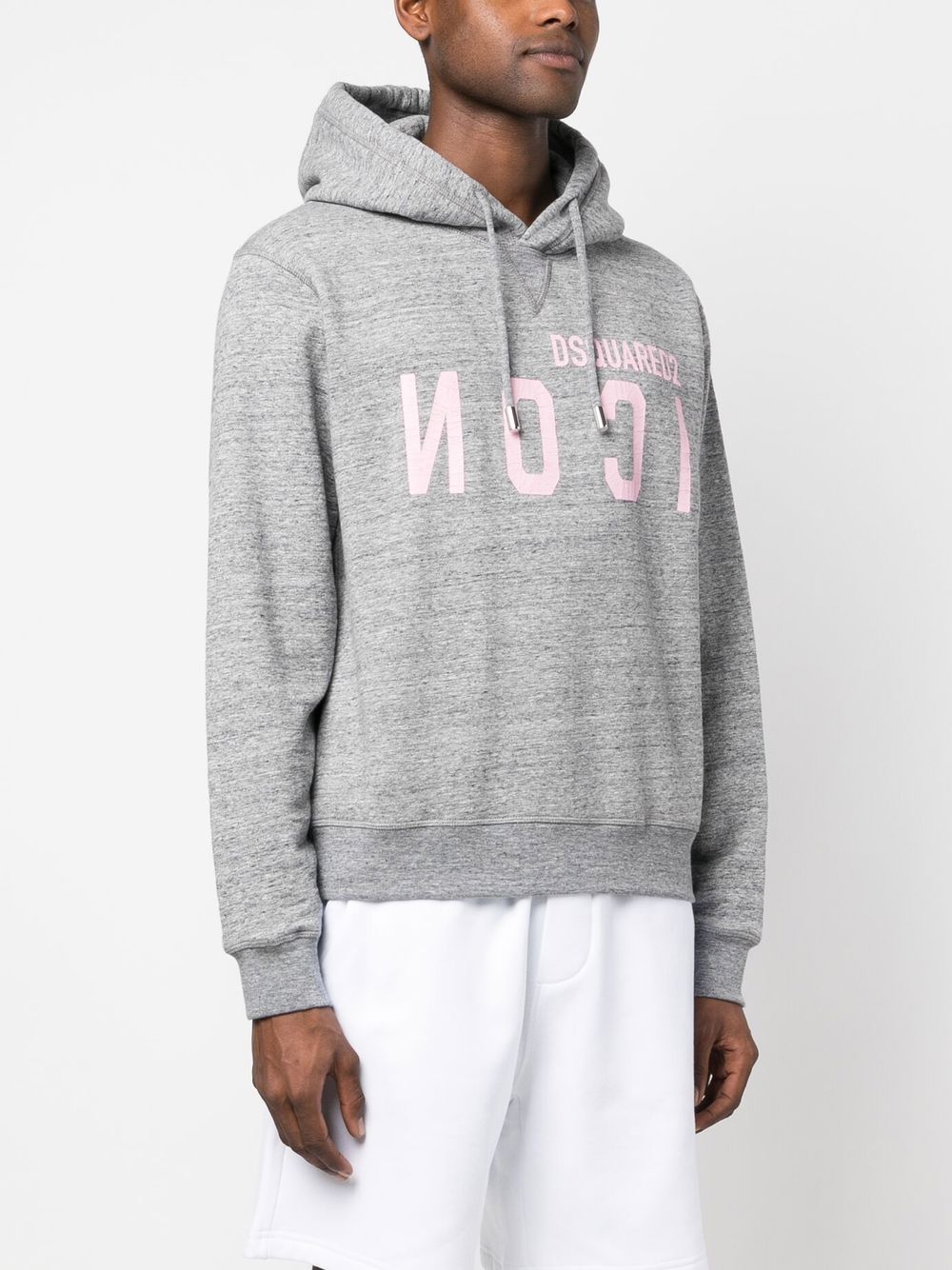 Shop Dsquared2 Reverse Icon-logo Hoodie In Grey
