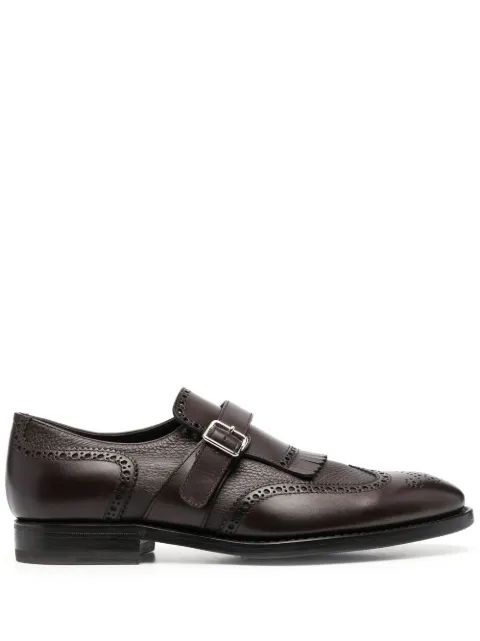 Henderson Baracco perforated buckled monk shoes