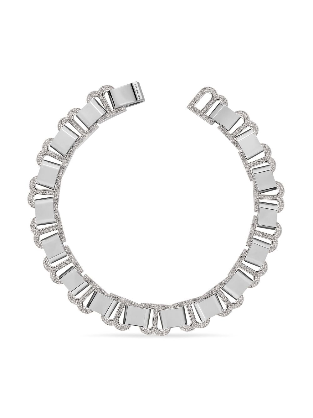 Shop Balenciaga Hourglass Necklace Choker In Silber