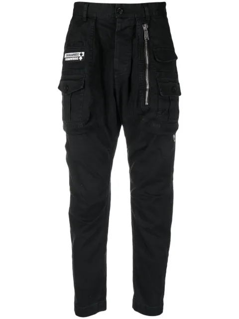 DSQUARED2 logo-patch tapered trousers