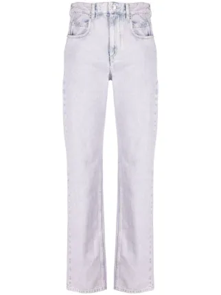 【Marant Etoile】 Vendelia high-riseストレートジーンズ MARANT ÉTOILE Vendelia straight-leg Jeans | Purple | FARFETCH JO