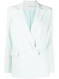 alice + olivia Justin houndstooth-pattern double-breasted blazer - Blue