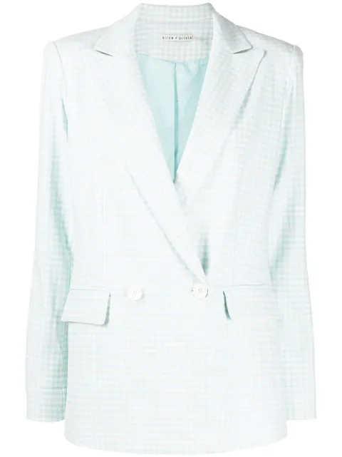 alice + olivia Justin houndstooth-pattern double-breasted blazer