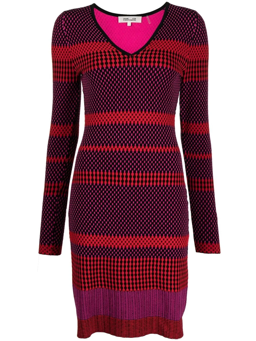 

DVF Diane von Furstenberg Klaus striped knit dress - Red