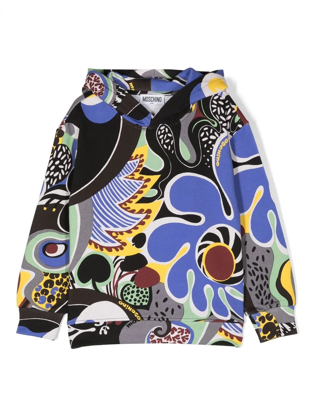 

Moschino Kids abstract-print cotton hoodie - Blue