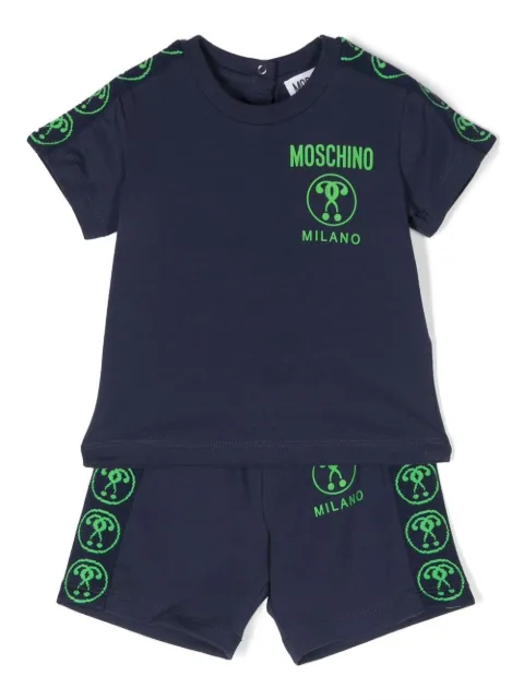 Moschino Kids logo-print stretch-cotton shorts